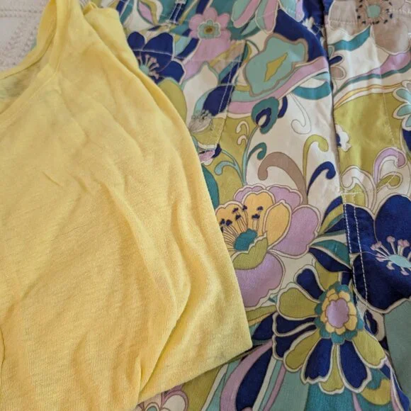 Maeve Collette Pants; retro 1970's spring colors print; Anthro's "magic fabric"! - Picture 11 of 12